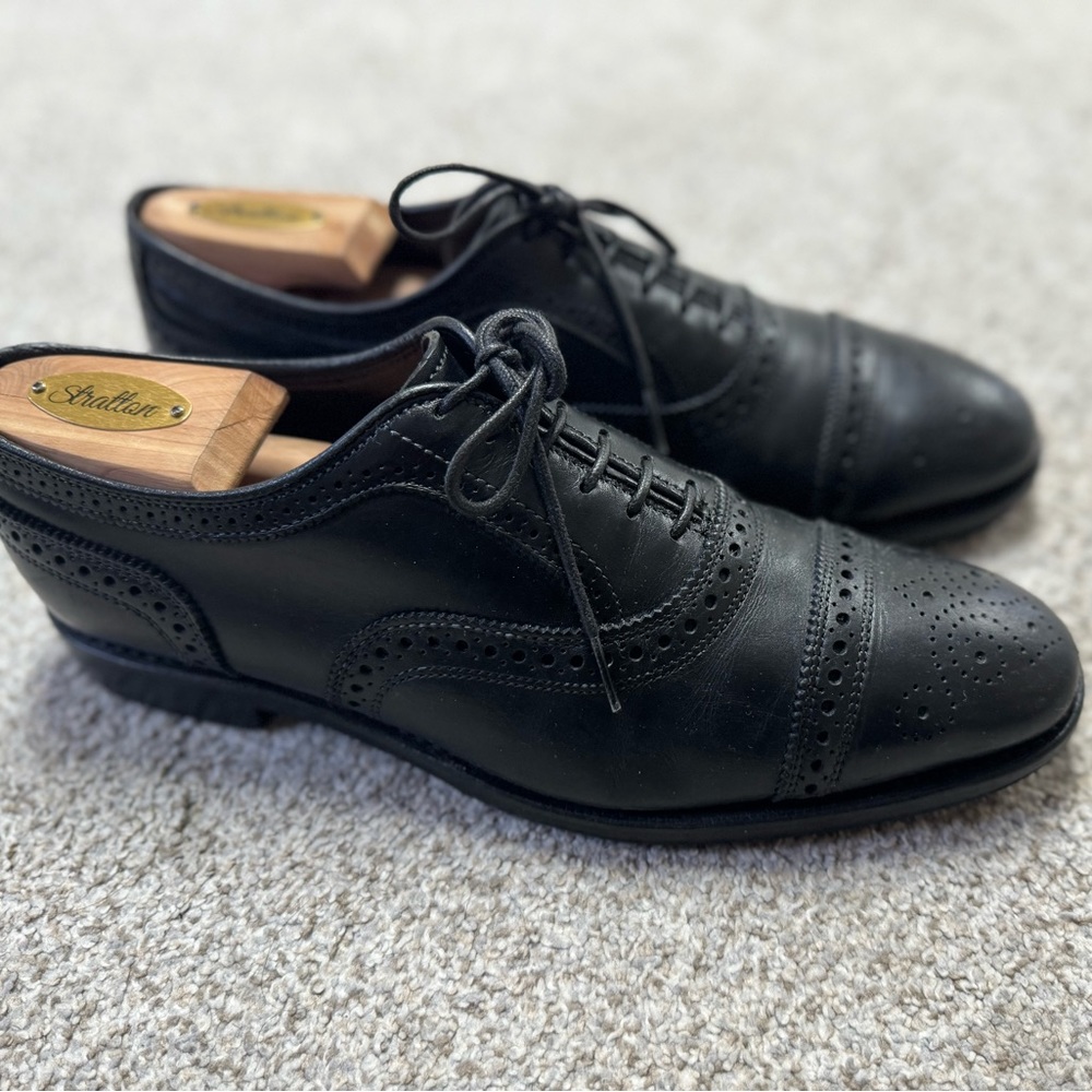 Allen Edmonds Bartlett Men's Black Leather Cap Toe Oxford Dress Shoes 8.5 D